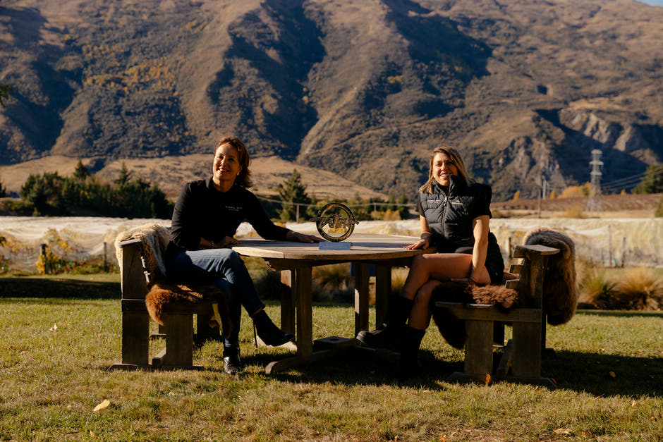 Rosie Dunphy and Anika Willner celebrating their success at the International Wine Challenge